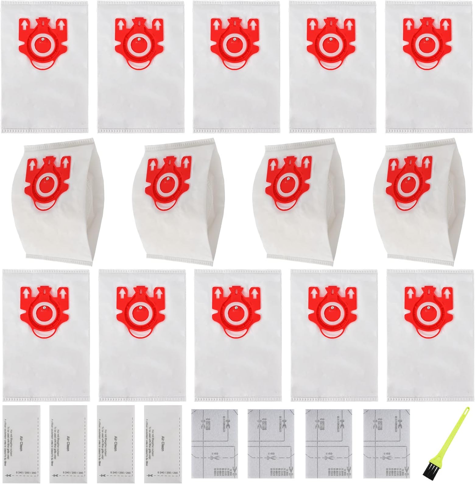 14 Packs 3D Airclean Bags Replacement for Miele FJM Vacuum Cleaner Bags,Compact C1, Compact C2, Complete C1, S241, S290, S300i, S500, S700, S4, S6 Series, Replaces Part 10123220