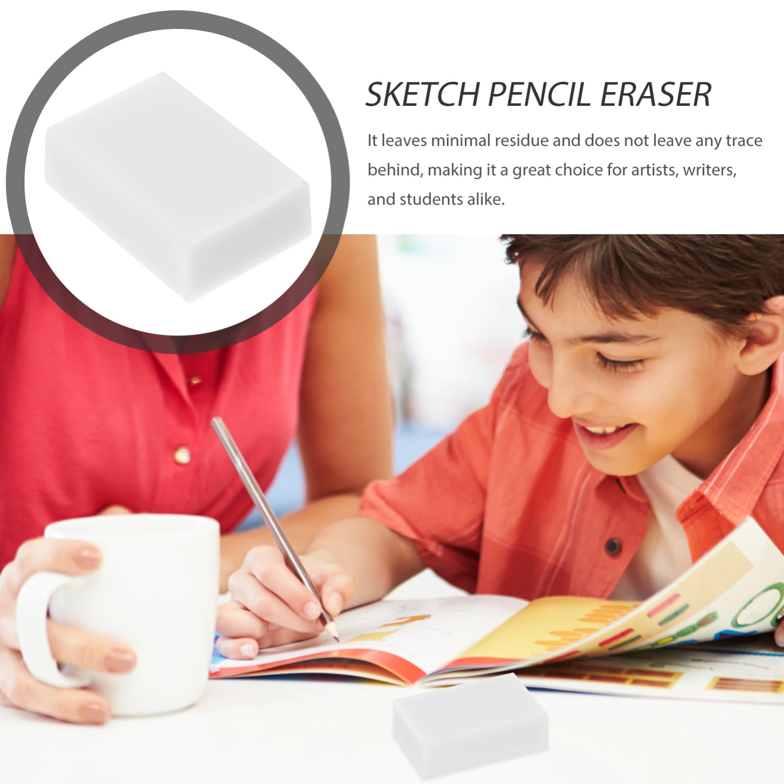 HOMSFOU 5 Sätze Weißer Kunst Radierer Für Zeichnungen Pvc Für Skizzieren Und Malen Kompakt Tragbar Für Klassenzimmer Und Künstlerbedarf 30 Stück * 5