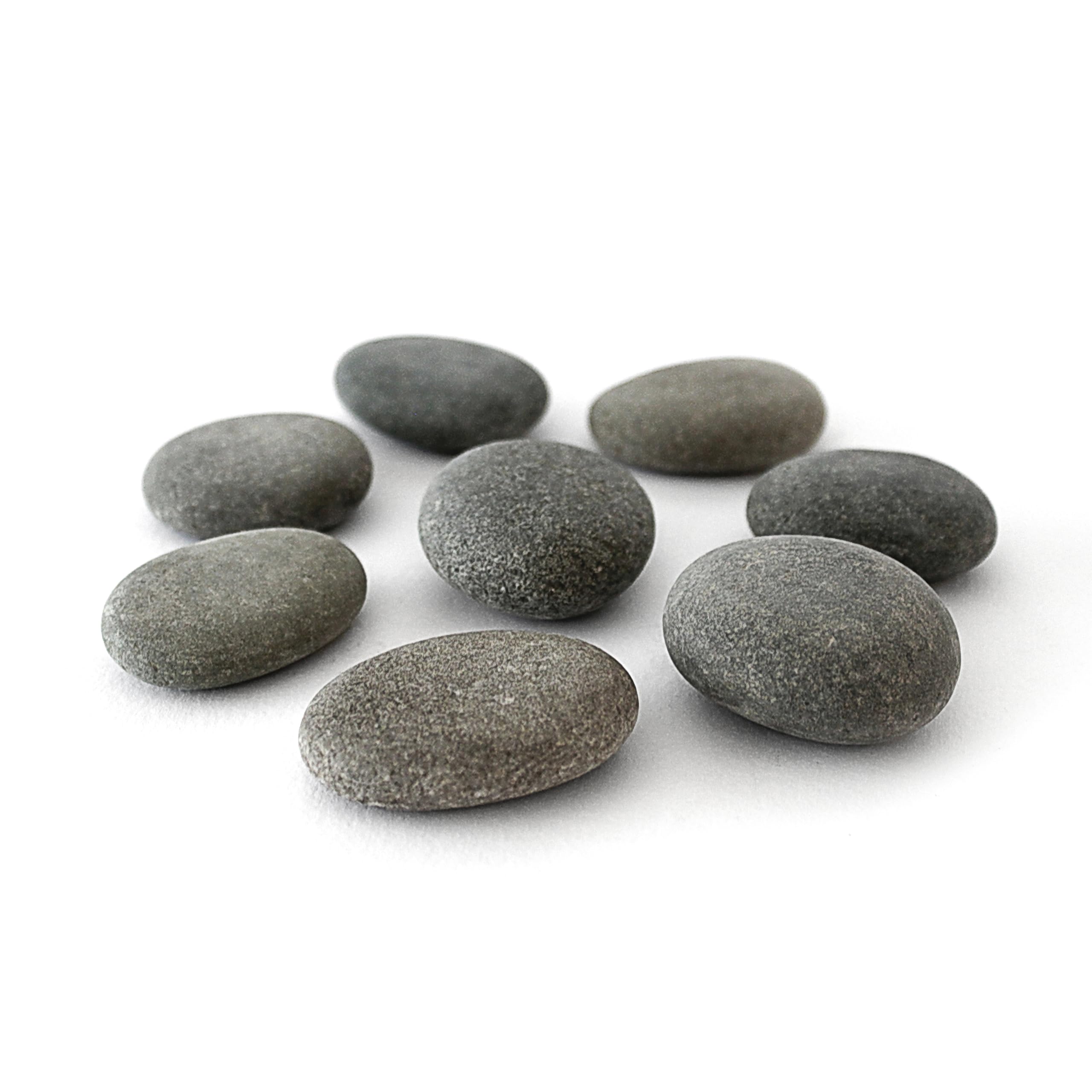 Rainbow Eco Play Natural River Stones, Black Polished Pebbles for Painting, Decorative Stones for Arts and Crafts, Aquarium, Vase, Fish Tank, Smooth Rocks for Garden – Approx. 42 Pebbles 4cm - 9cm