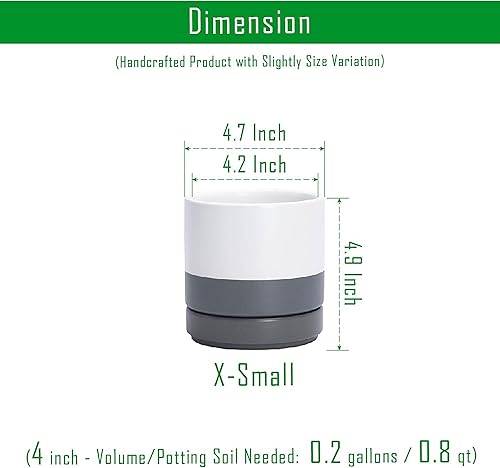 Miniatura 3 de Maceta de Cerámica con Agujero de Drenaje y Platillo, Maceta Redonda con Forma Cilíndrica, Interior