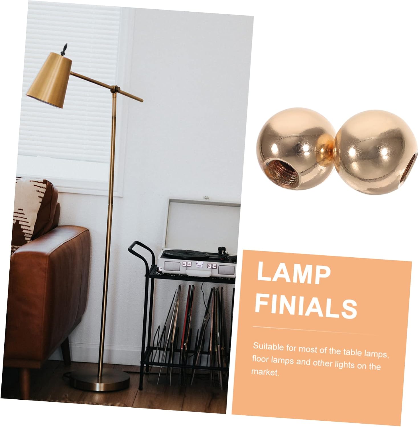 LIFKOME 6pcs Lamp Finial Screw Caps Decorative Light Shade Knobs for Table and Floor Lamps Easy to Install Compatible Standard Harp Fixtures Finish