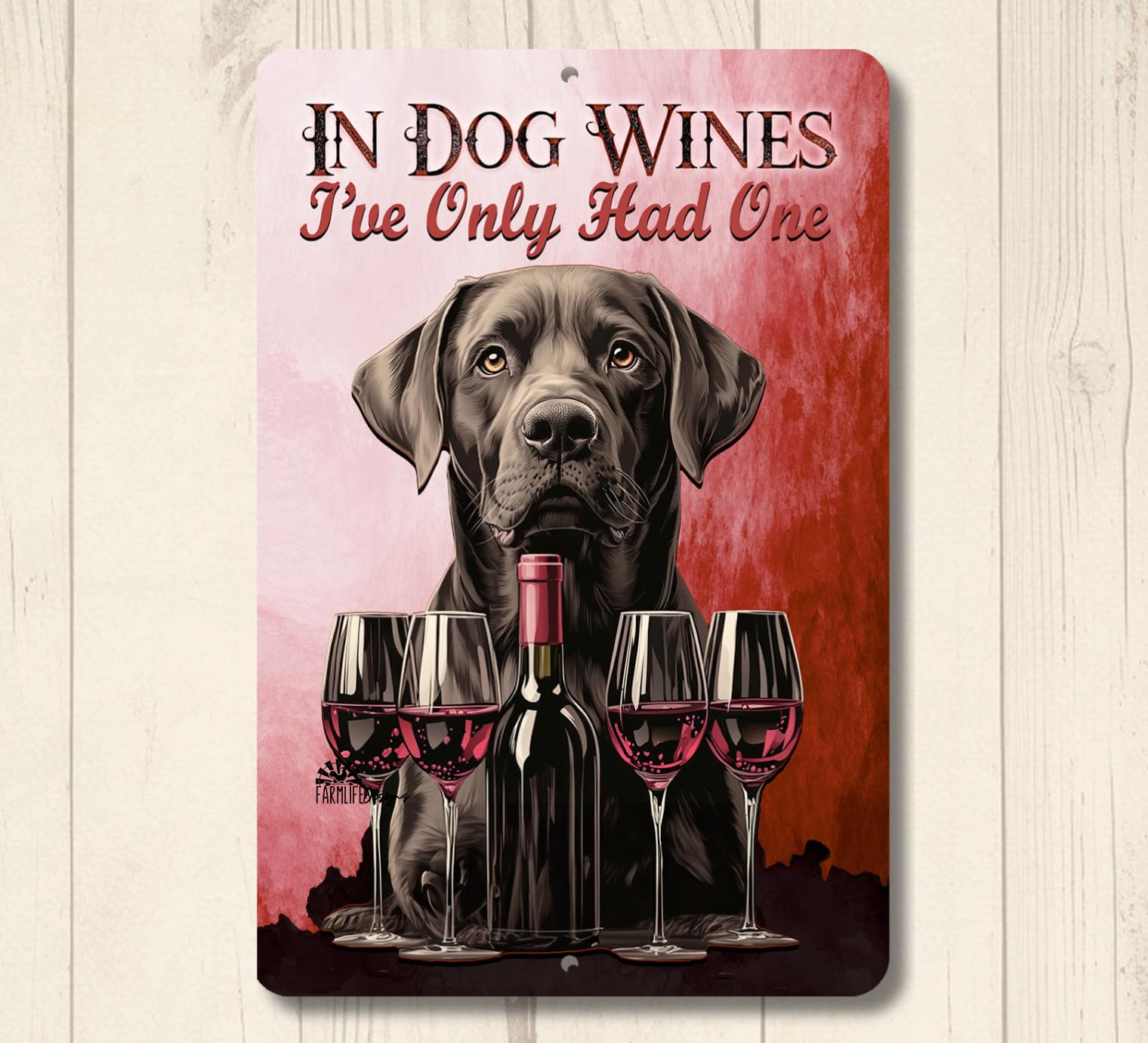 Chocolate Lab wine bar sign In Dog Wines handmade labrador metal indoor outdoor home decor