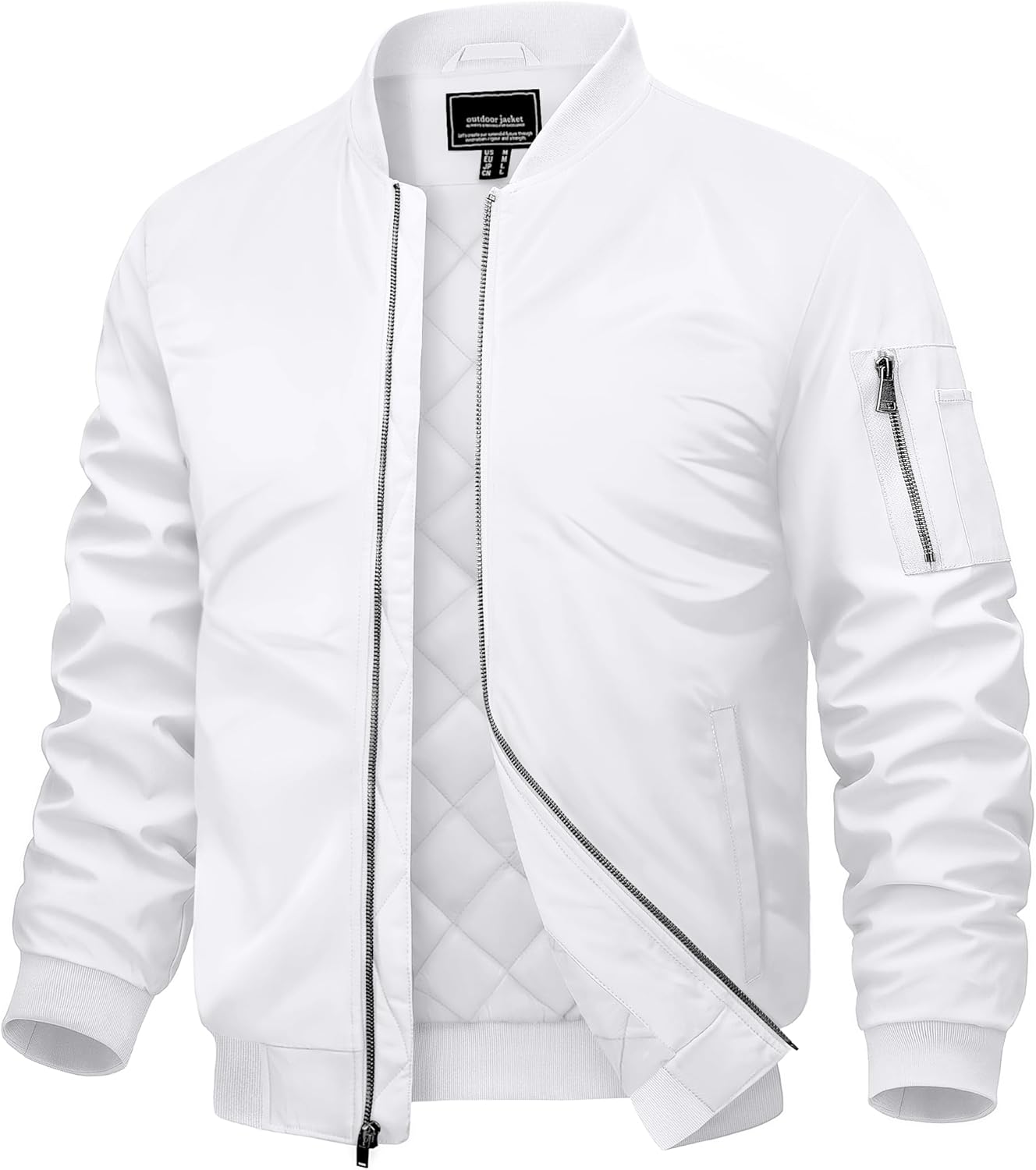 Cotrasen Mens Bomber Jacket Fall Winter Warm Windbreaker Casual Full Zip Padded Coats with Pockets