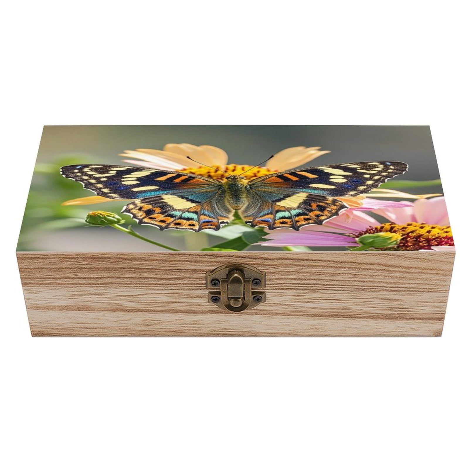 LZQPOEAS Butterfly Wooden Box Storage Space to Organize Jewelry in A Beautiful Small Storage Box Decorative Card Boxes Memory Treasure Boxes for Crafts And Photo Storage