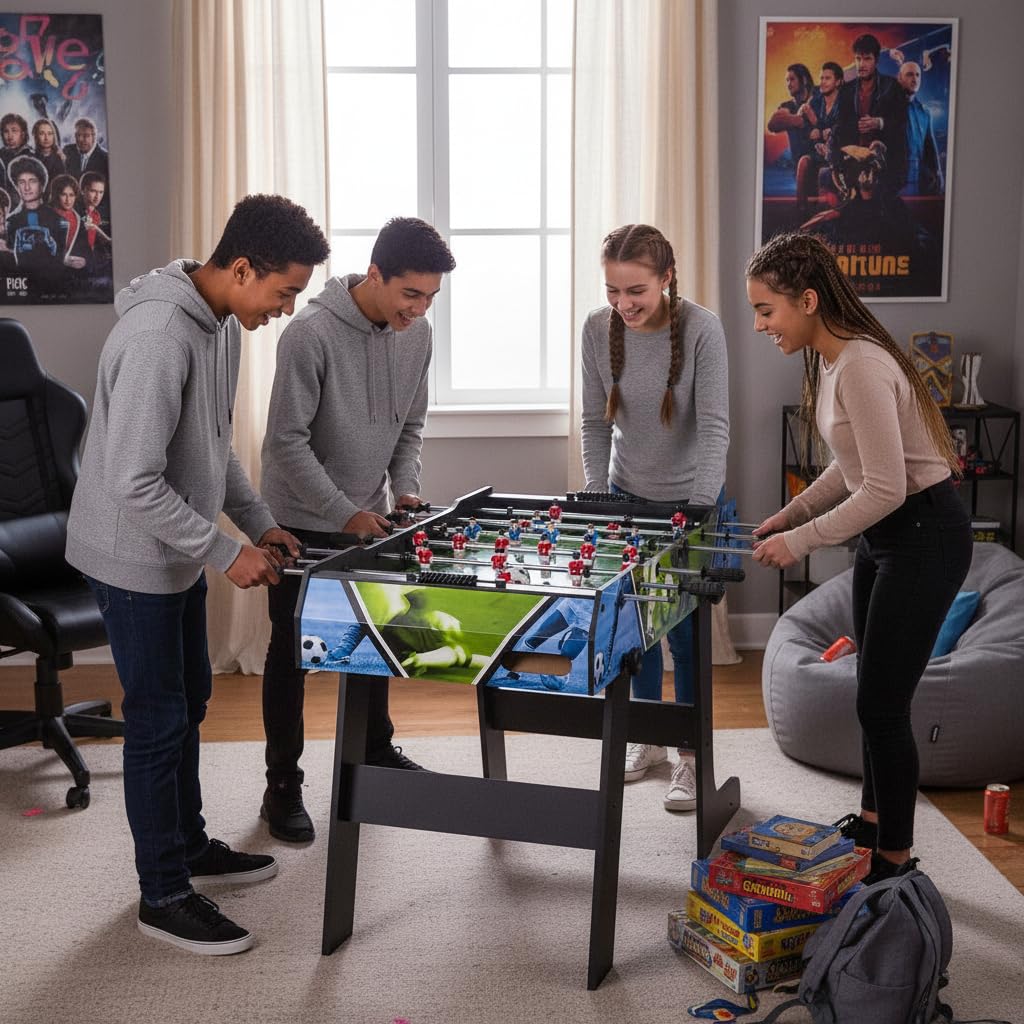 Leomark Tischfußball SMART Sport Kicker Tischkicker für Kinder Kickertisch faltbar klappbar ab 8 Jahren