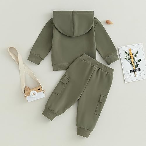 Miniatura 4 de Ledy Champswiin Ropa deportiva para bebé, niño, niña, color sólido, sudadera con capucha y pantalones