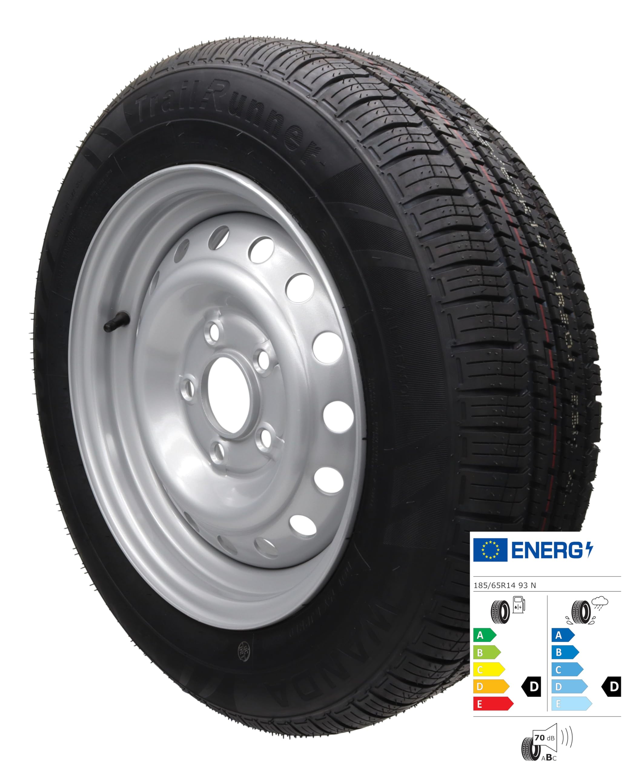 Ruota completa per rimorchio, 185/65 R 14, 112 x 5, per roulotte e roulotte Humbaur 185 65 R14