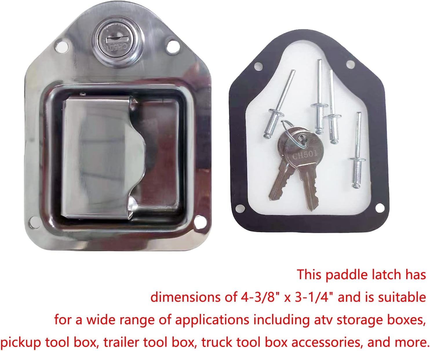 Tool Box Latch Paddle Latch for Truck, RV, Trailer, UTV, ATV Box(2 Pack)
