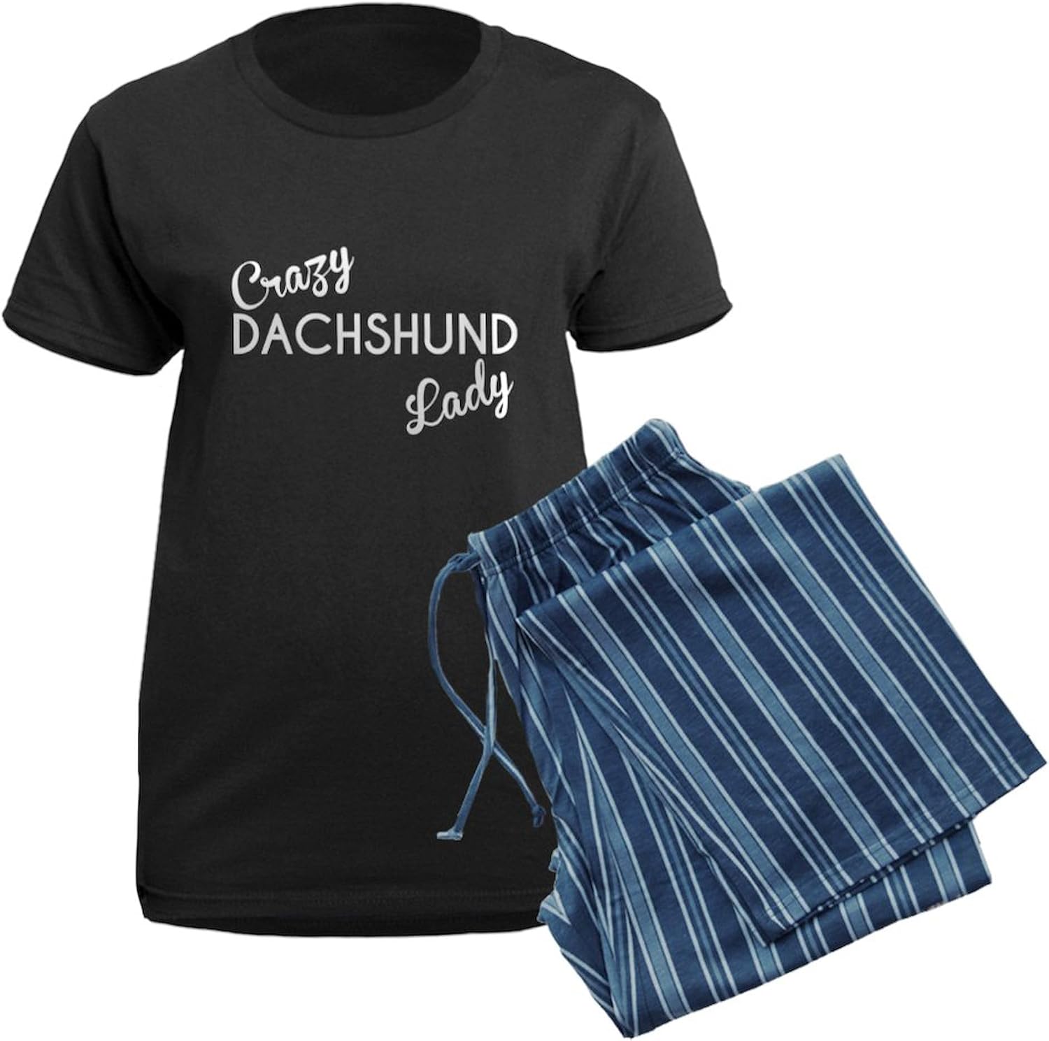 CafePress Crazy Dachshund Lady Pajamas Womens Novelty PJ Sleepwear