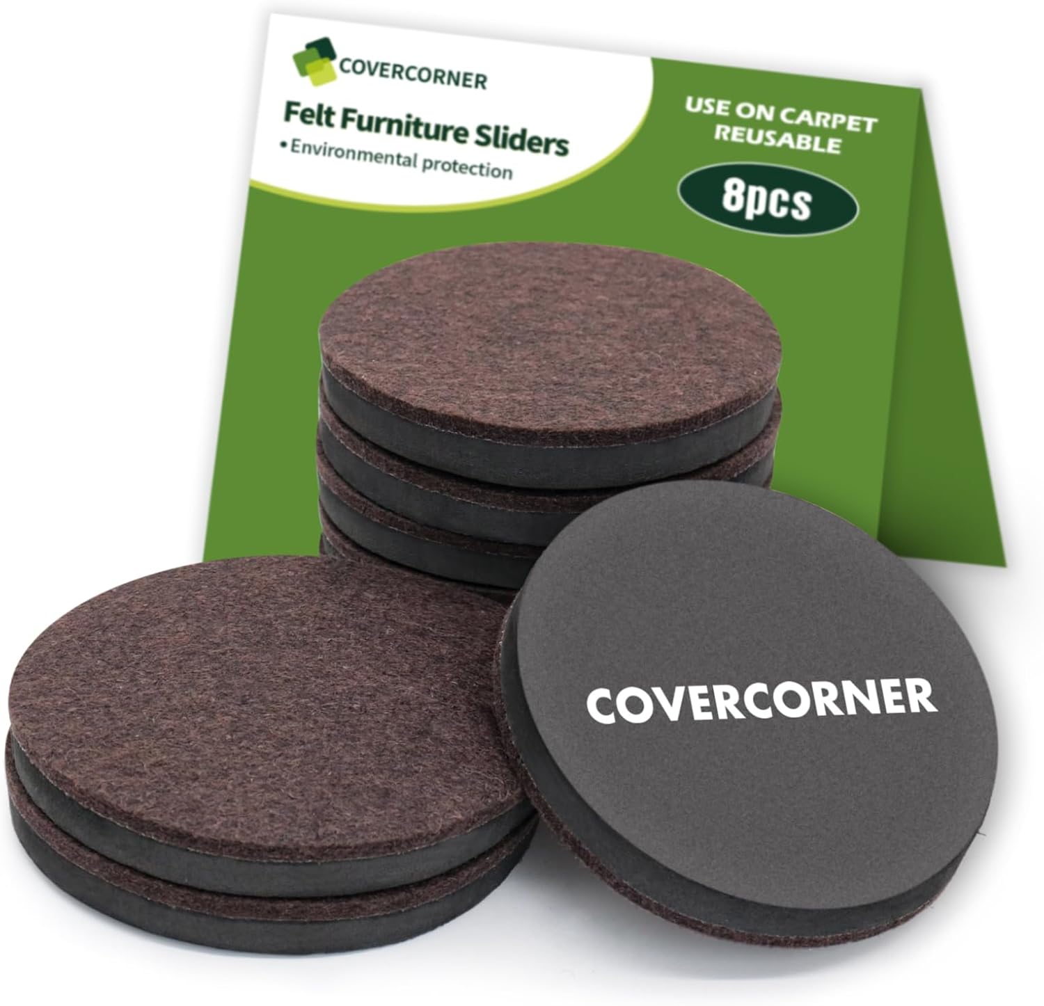 COVERCORNER Furniture Sliders for Hardwood Floors 8 PCS 4
