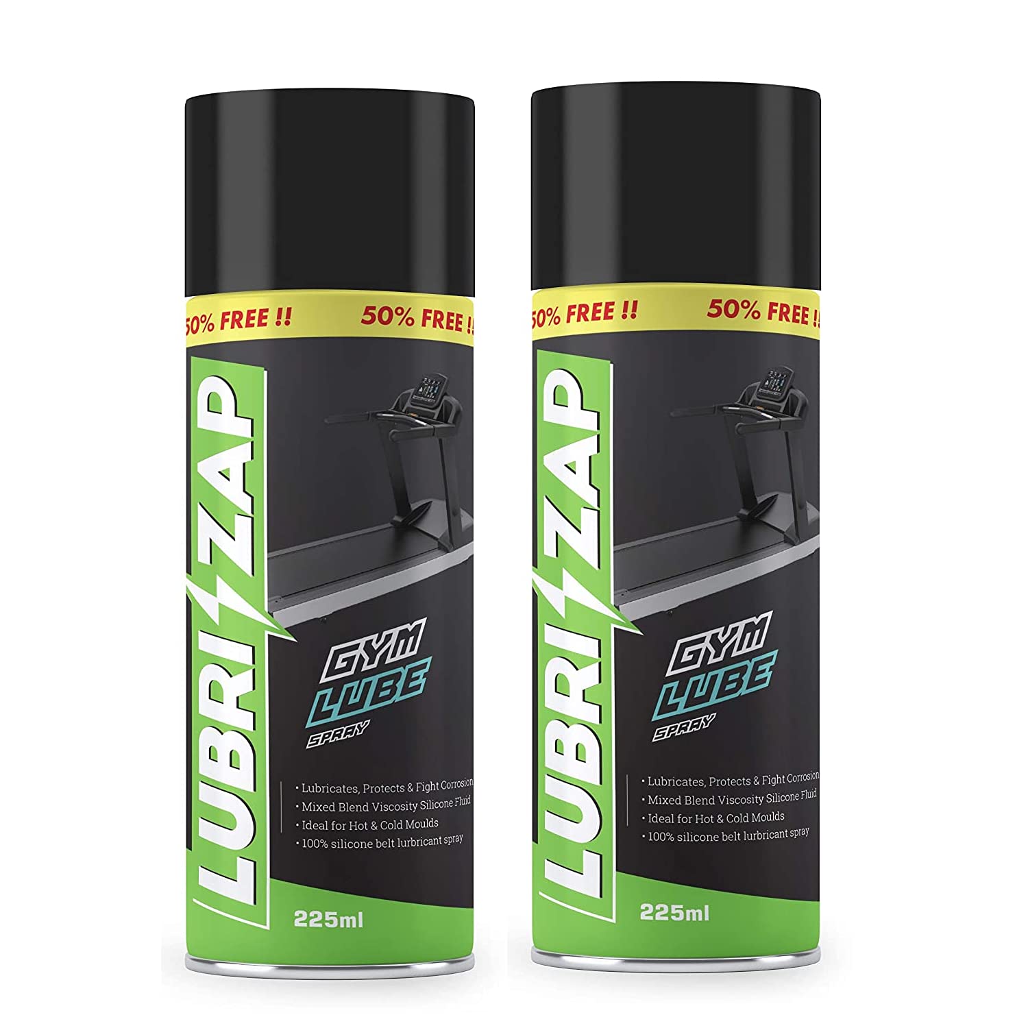Lubrizap 225 ml Gym Lube Spray for Threadmills and Gym Equipment, Wear Resistant Lubricant for Improved Performance and Long Life - Gym Accessories Chain Spray Pack of 2 (B096XKX9JG) Amazon Price History, Amazon Price Tracker