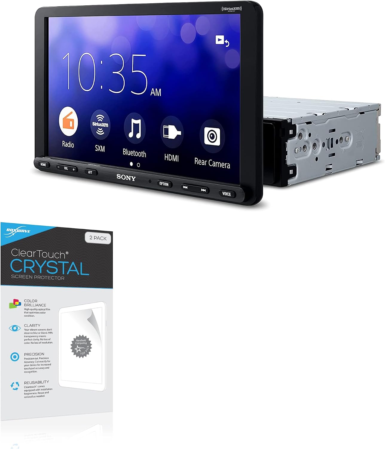 BoxWave Screen Protector Compatible with Sony XAV-AX8100 - ClearTouch Crystal (2-Pack), HD Film Skin - Shields from Scratches