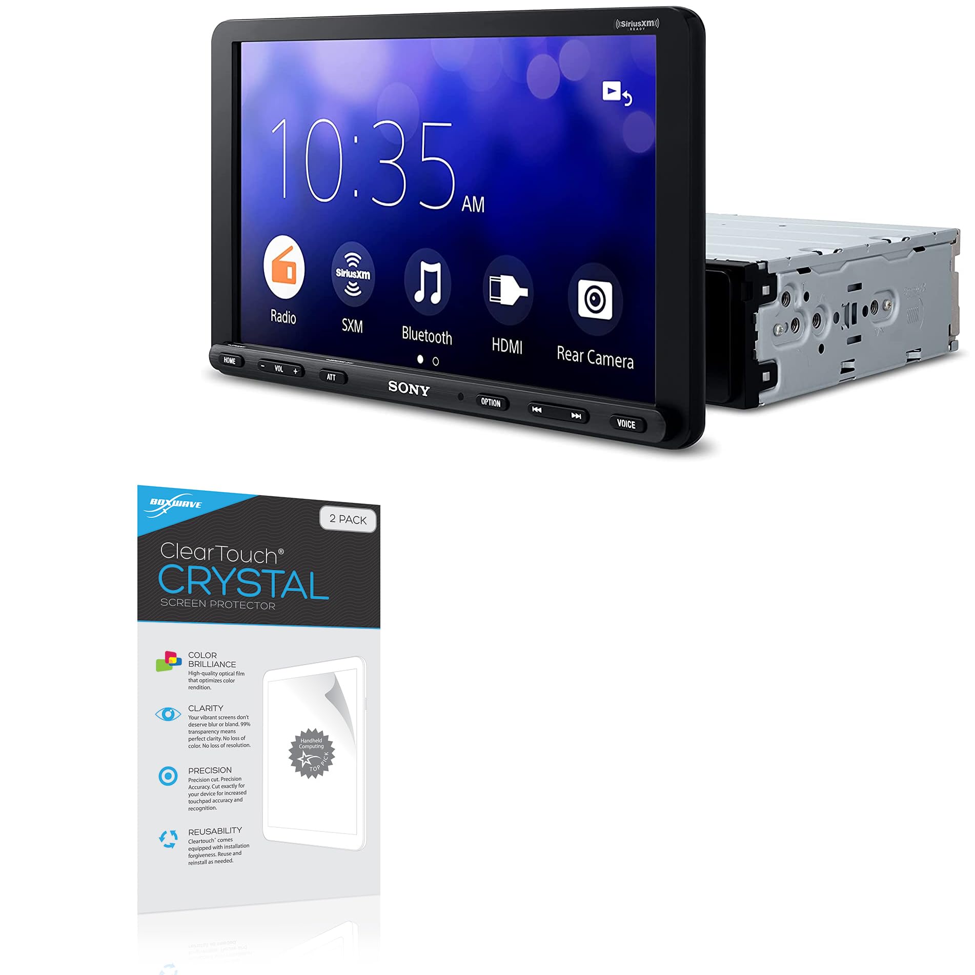 BoxWave Screen Protector Compatible with Sony XAV-AX8100 - ClearTouch Crystal (2-Pack), HD Film Skin - Shields from Scratches