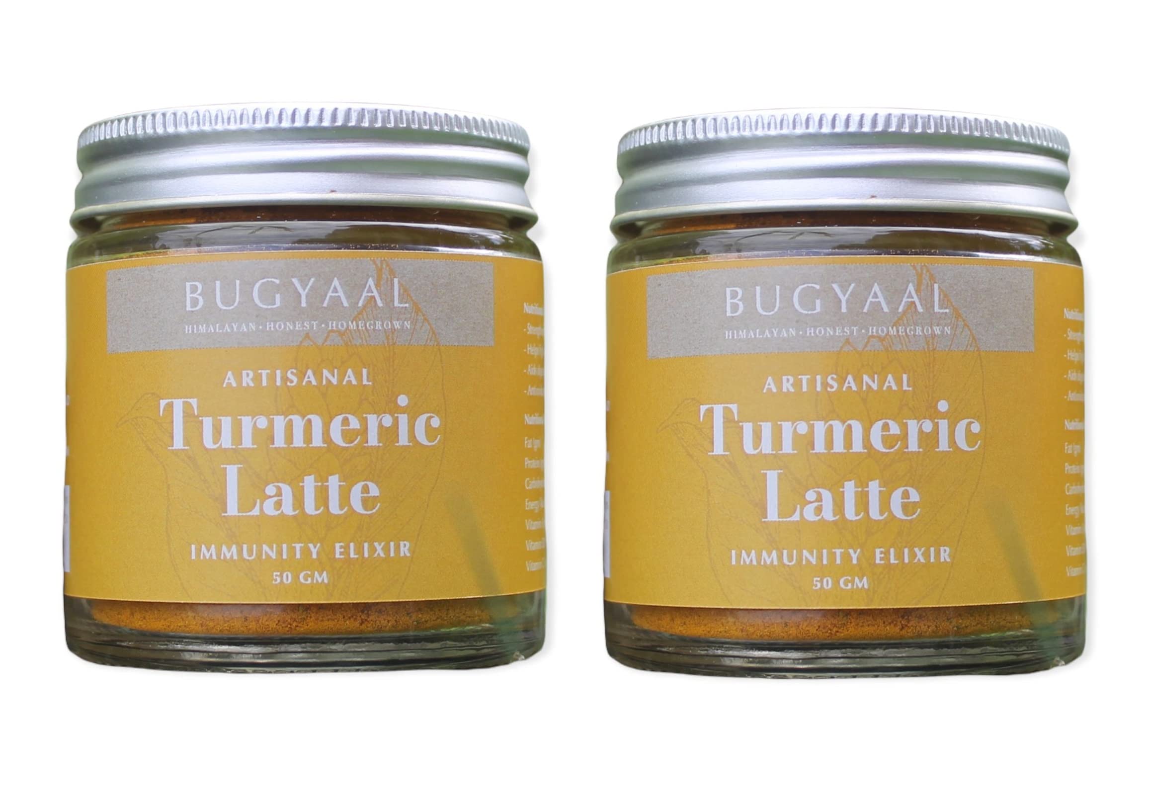 Bugyaal Himalayan Artisanal Turmeric Latte Blend I Immunity Elixir I All Natural I Hand Made in Small batches - Pack of 2 ( 50gm )