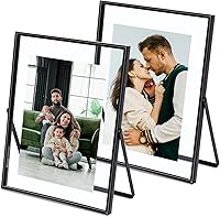 Vista 9 de Qiannhee Juego de 2 marcos flotantes de 8 x 10 pulgadas, con capacidad para fotos de 8 x 10 pulgadas, 6 x 8 pulgadas, 5 x 7 pulgadas para mesa