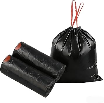 110 Bags Small 6L Drawstring Bin Liners, Pre-Separated Trash Bag for Bathroom Office, Kitchen Desk