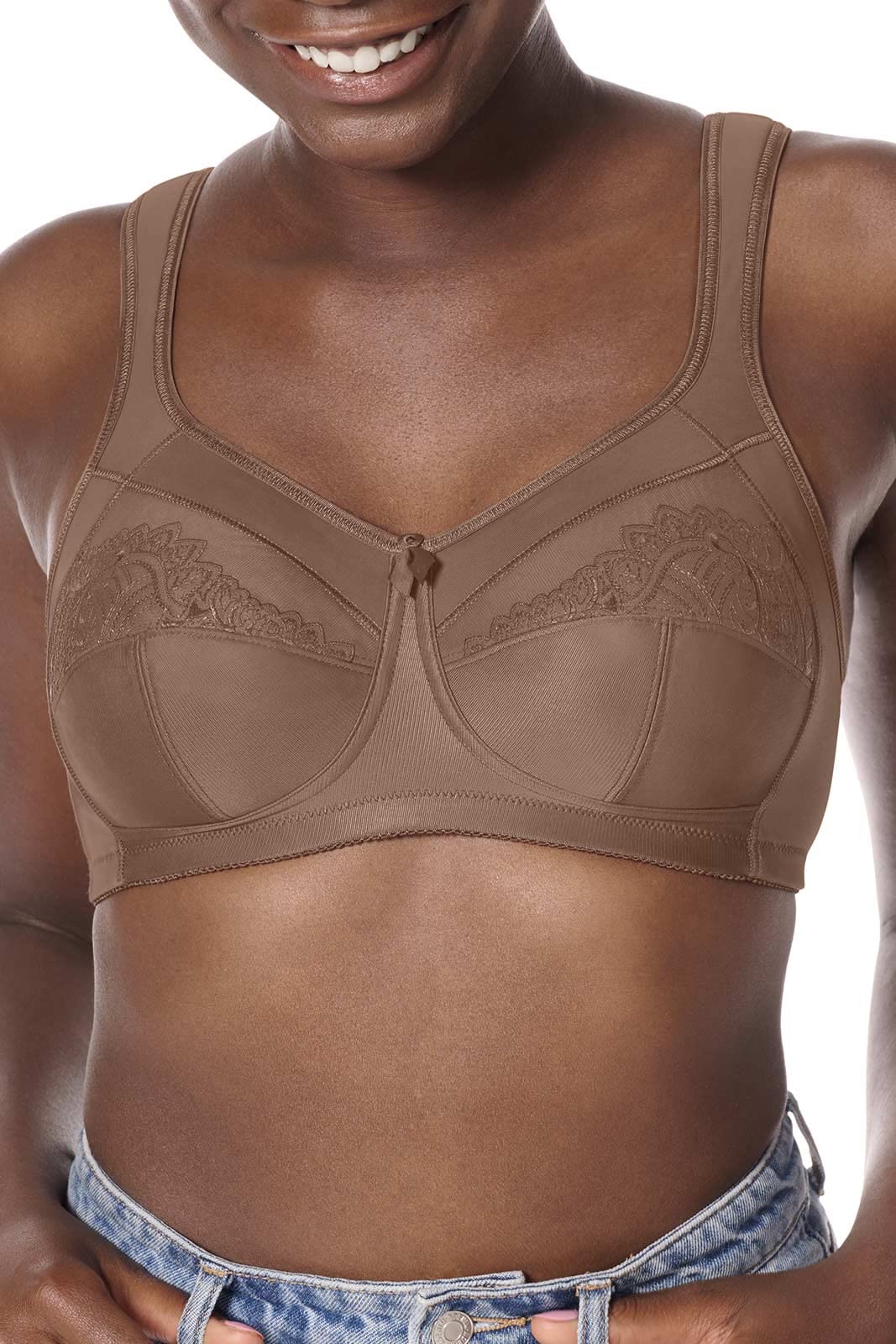 AmoenaWomens Isadora Wire-Free Pocketed Mastectomy Bra Mocha 32DDD