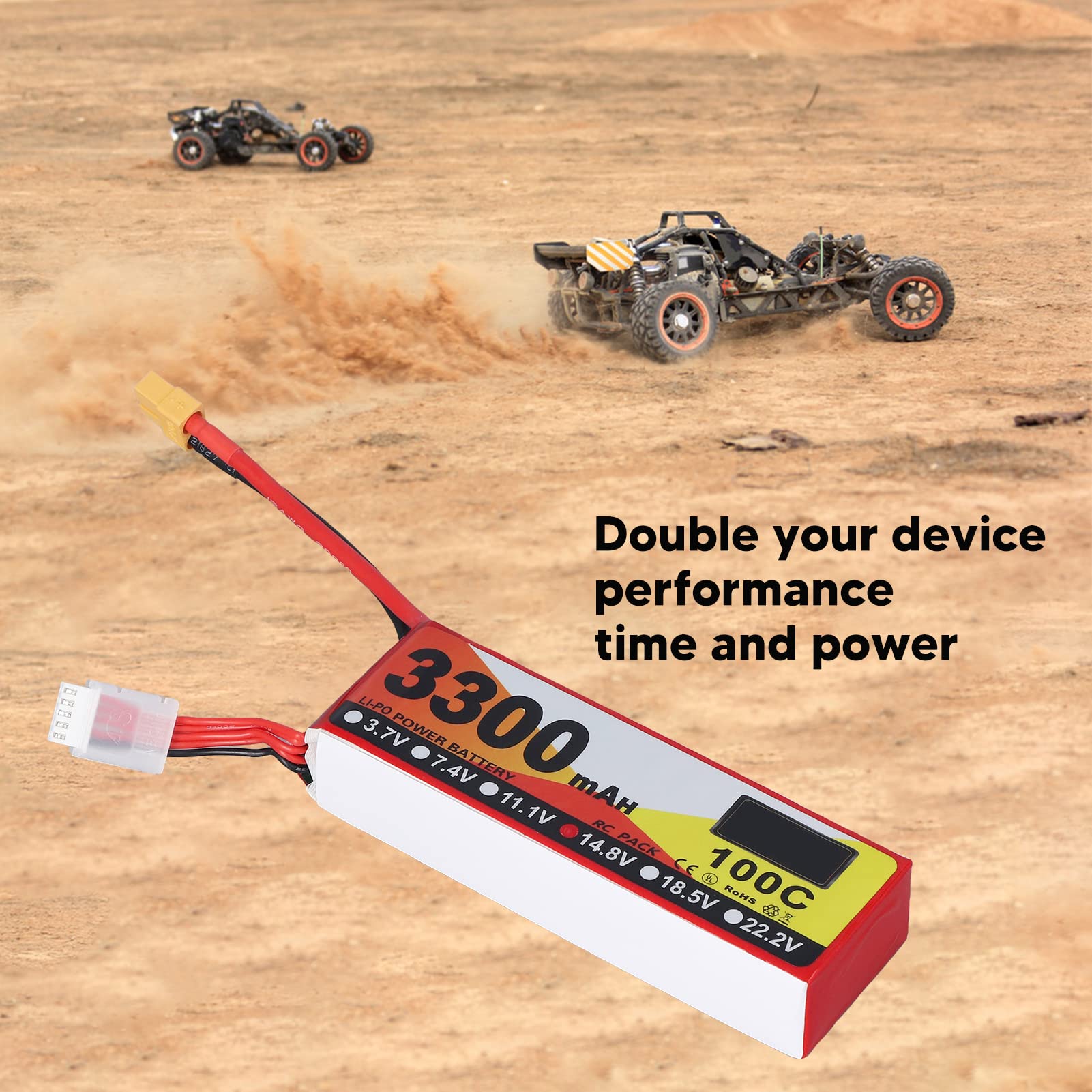 Batterie RC TBest, Batteria Lipo 3300Mah RASSISTENZA DISTAGGIO 14,8 V 4S X0 Plug RC Potenza della Batteria per Modello di Auto Helicer RC