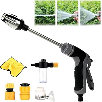 Jetterix Pressure Washer - 2026 High-Pressure Water Jet Hose Nozzle for Car & Patio, 15x Powerful Spray Gun with Multi-Angle Spray Pattern for Driveway, Gutter & Window Cleaning 1PCS