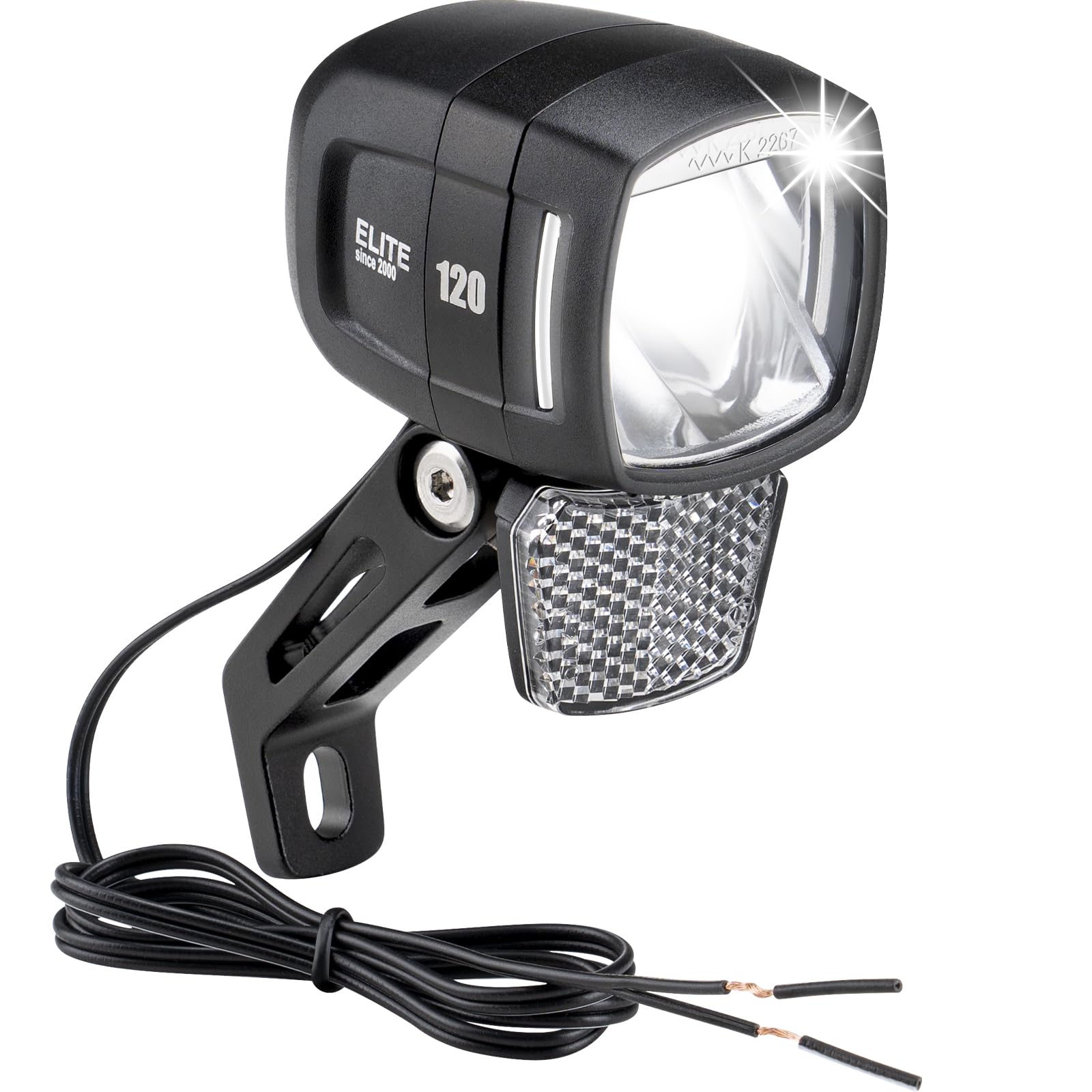 E-Bike Dynamo LED Fahrradlicht Vorne, 30-120 LUX StVZO Zulassung Frontlicht, Fahrradlicht mit Reflektor, Fahrrad Scheinwerfer, Fahrradlampe Frontlicht für E-Bikes/Dynamo