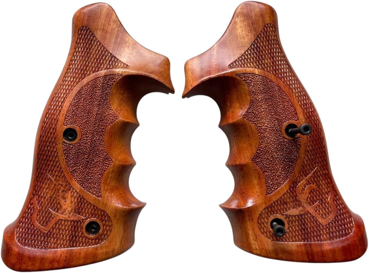 New Professional Target Grips Compatible with Taurus Tracker/Judge 17 44 415 425 450 617 627 692 Rough Texture Engraved Hardwood Finger Groove Grips#TRacker06, Brown