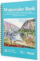 Phinus Watercolor Sketchbook: 30 Sheets 5.5x8.5" Cold Press 140lb/300gsm Paper, Spiral Bound Pad for Adults, Kids, Mixed Media & Journaling