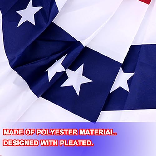 Miniatura 9 de Kijamilee Bandera patriótica plisada de Estados Unidos de 1.5 x 3 pies, bandera patriótica de Estados Unidos, bandera de estrellas y rayas,