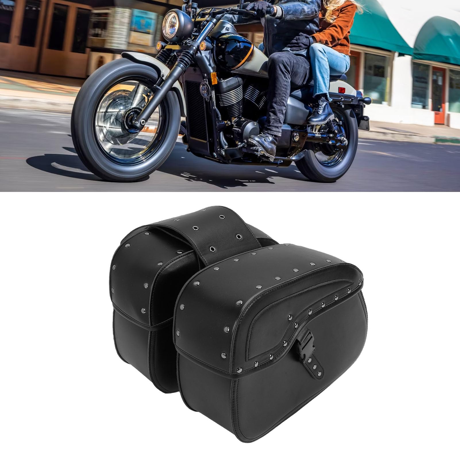 Tonysa Borse Laterali Moto 30L, Design in Pelle PU Impermeabile, for | Compatibilità universale, spazio di archiviazione spazioso, installazione semplice, design con patta intuitivo