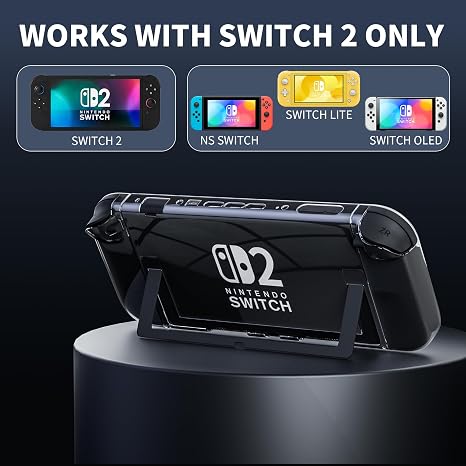 PAWDIARY Clear Switch 2 Protective Case for Nintendo Switch 2 (New 2025), Slim PC Console & Controller Grip Switch 2 Cover Protector, Scratch-Resistant Design Hardshell Skin