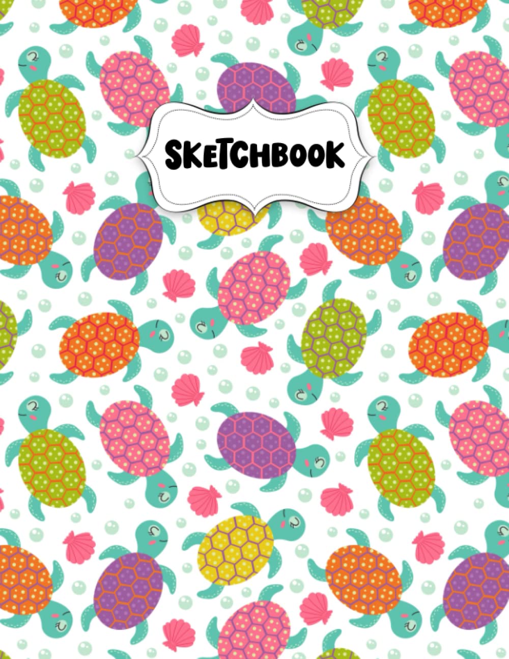 Sketchbook: Colorful Turtles Sketch Book for Drawing: Blank Sketch Pad for Drawing for Kids: Sketchpad for Drawing for Kids, Bleed Proof Art Sketch Book 8.5 x 11