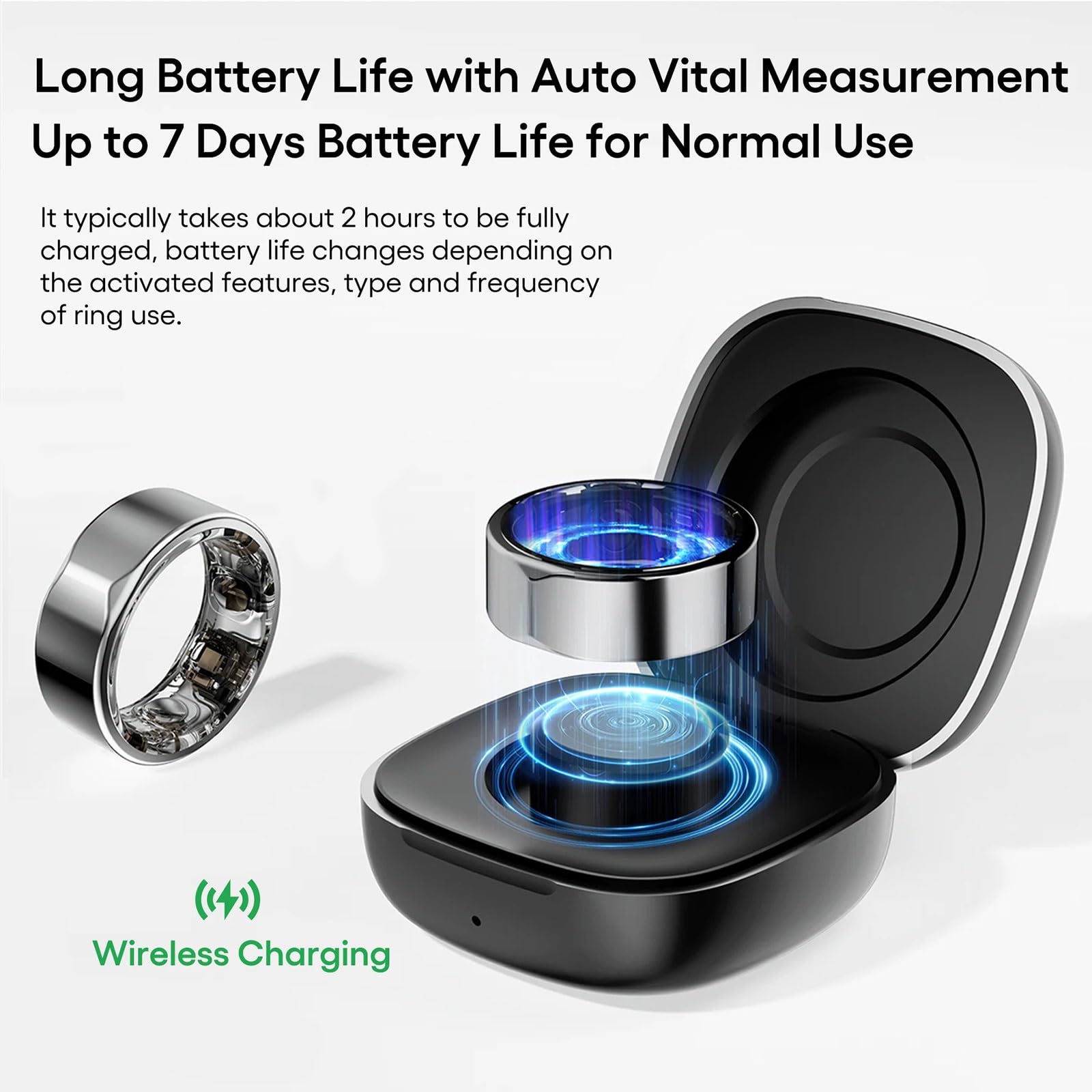 Smart Health Ring - Anello da dito indossabile, monitoraggio automatico del sonno, monitoraggio della salute con ossigeno nel sangue e cardiofrequenzimetro, fitness tracker impermeabile