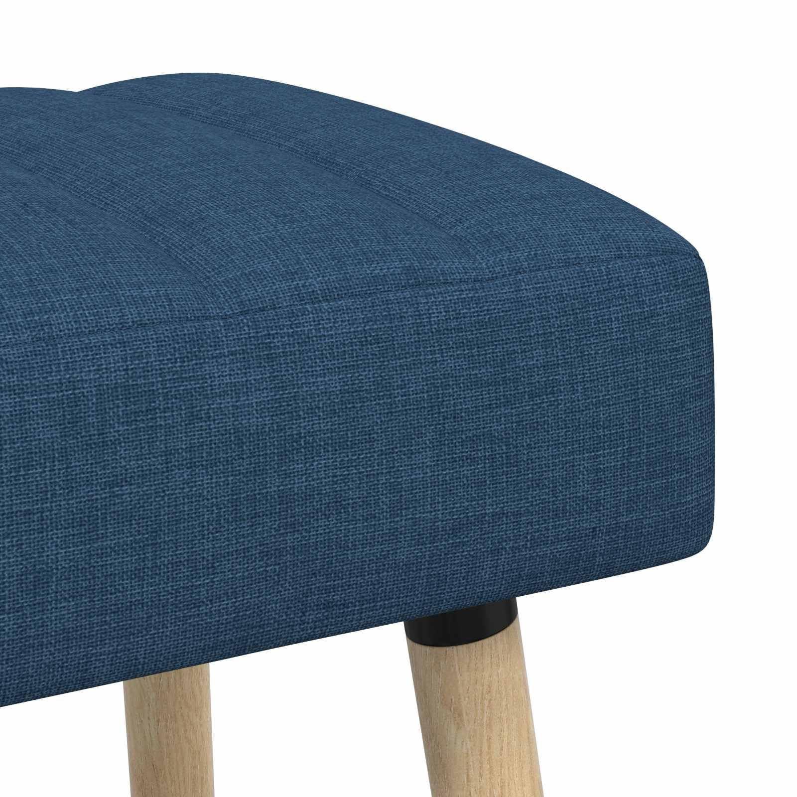vidaXL Kanaal-geplooide bank Blauw 60 x 40 x 45 cm Stof