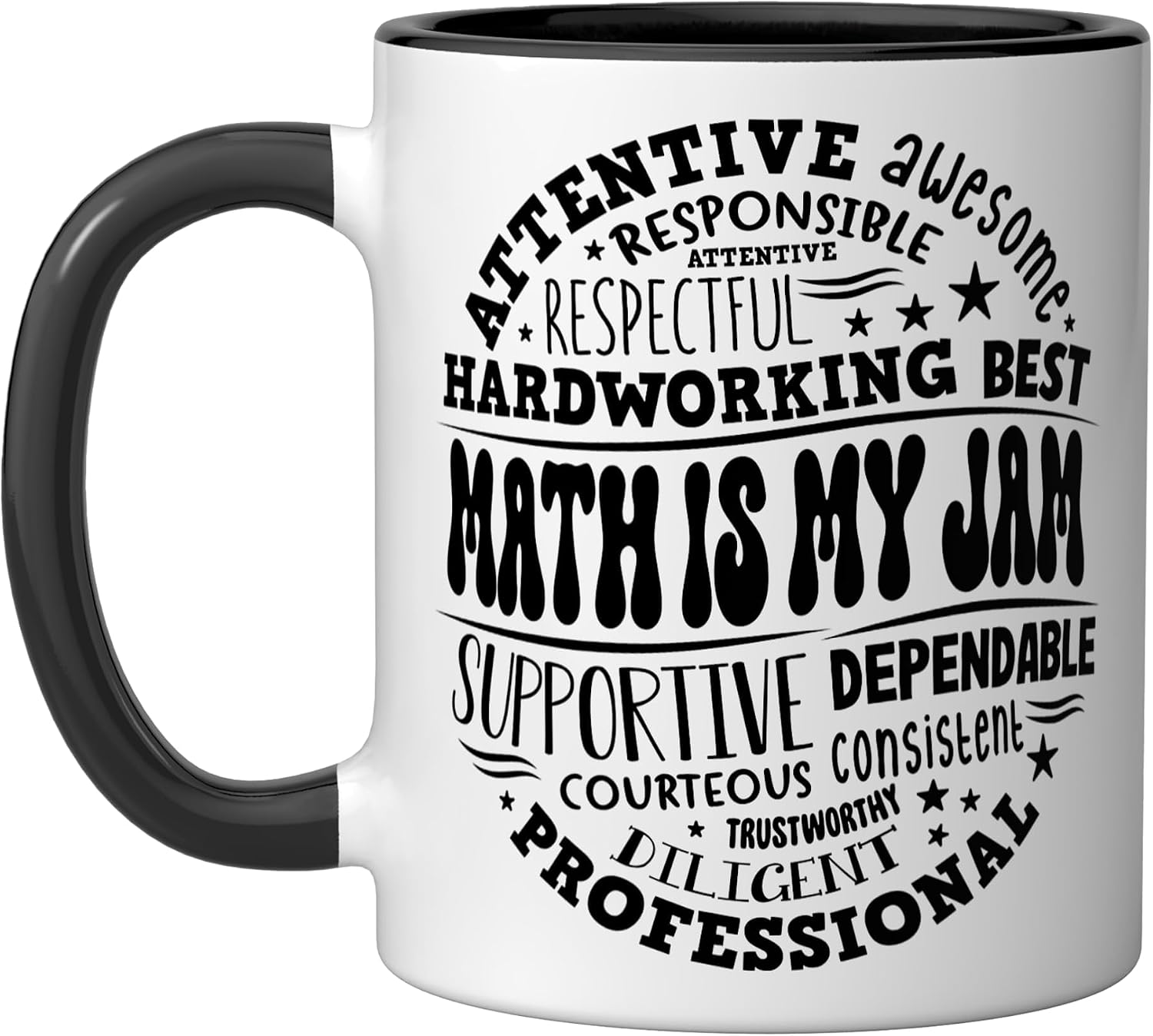 Math Teacher Math is My Jam Math Club Ceramic Mug, Dark Green/White, 11oz image 5