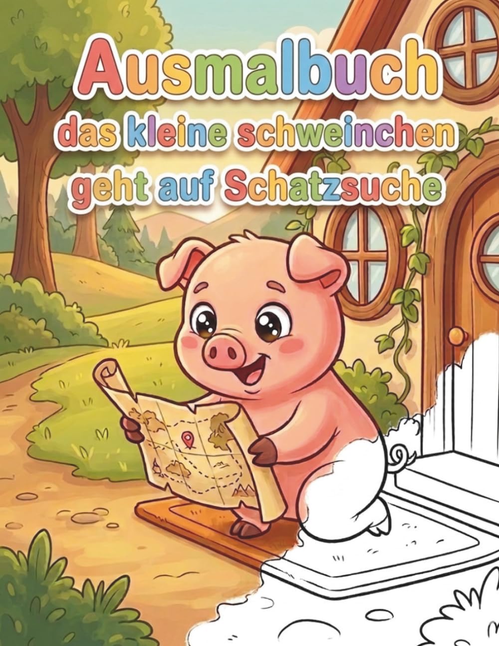 Ausmalbuch - Das keine Schweinchen geht auf Schatzsuche: Ausmalbuch für Kinder mit Bildergeschichte – 50 Ausmalseiten für Kinder ab 2 Jahren - eine ... Abenteuergeschichte in Bildern erzählt.