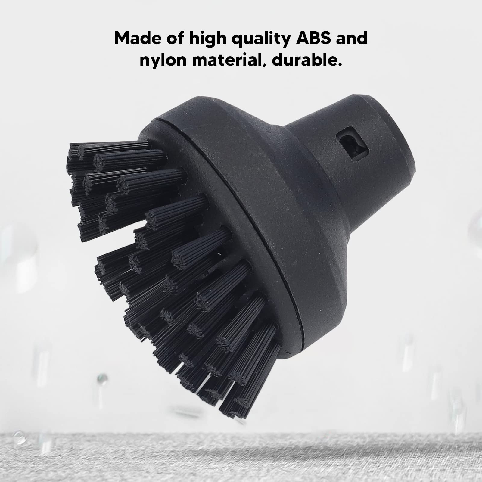 Pièces De Rechange Pour Nettoyeur Vapeur,Buse De Brosse Ronde, Accessoire De Rechange Compatible Avec le Nettoyeur De Vitres Vapeur, Brosse En Nylon Pour Karcher SC1 SC2 SC3