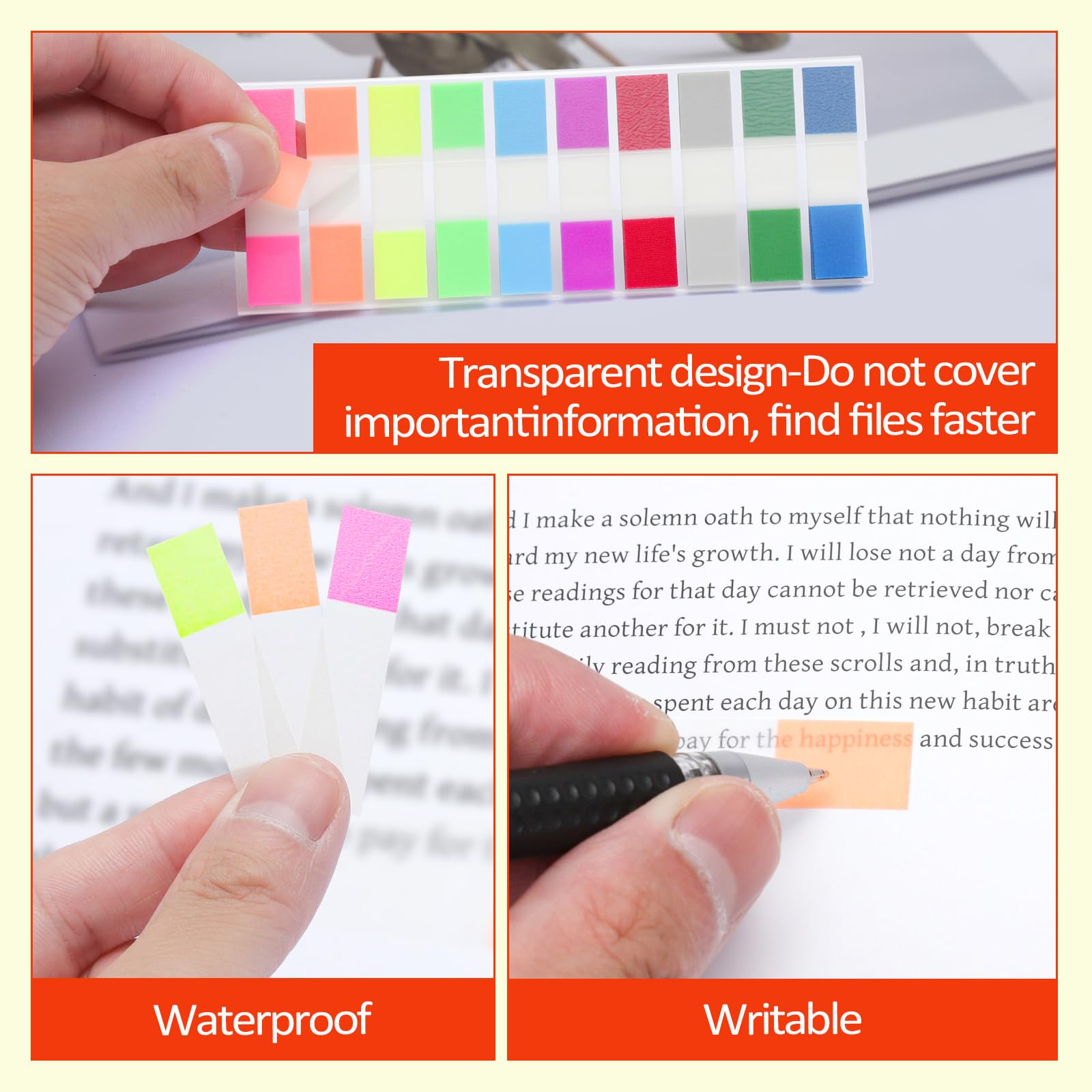 Post it Marque Pages Adhésifs 1000 Feuilles 10 Couleurs Réinscriptibles