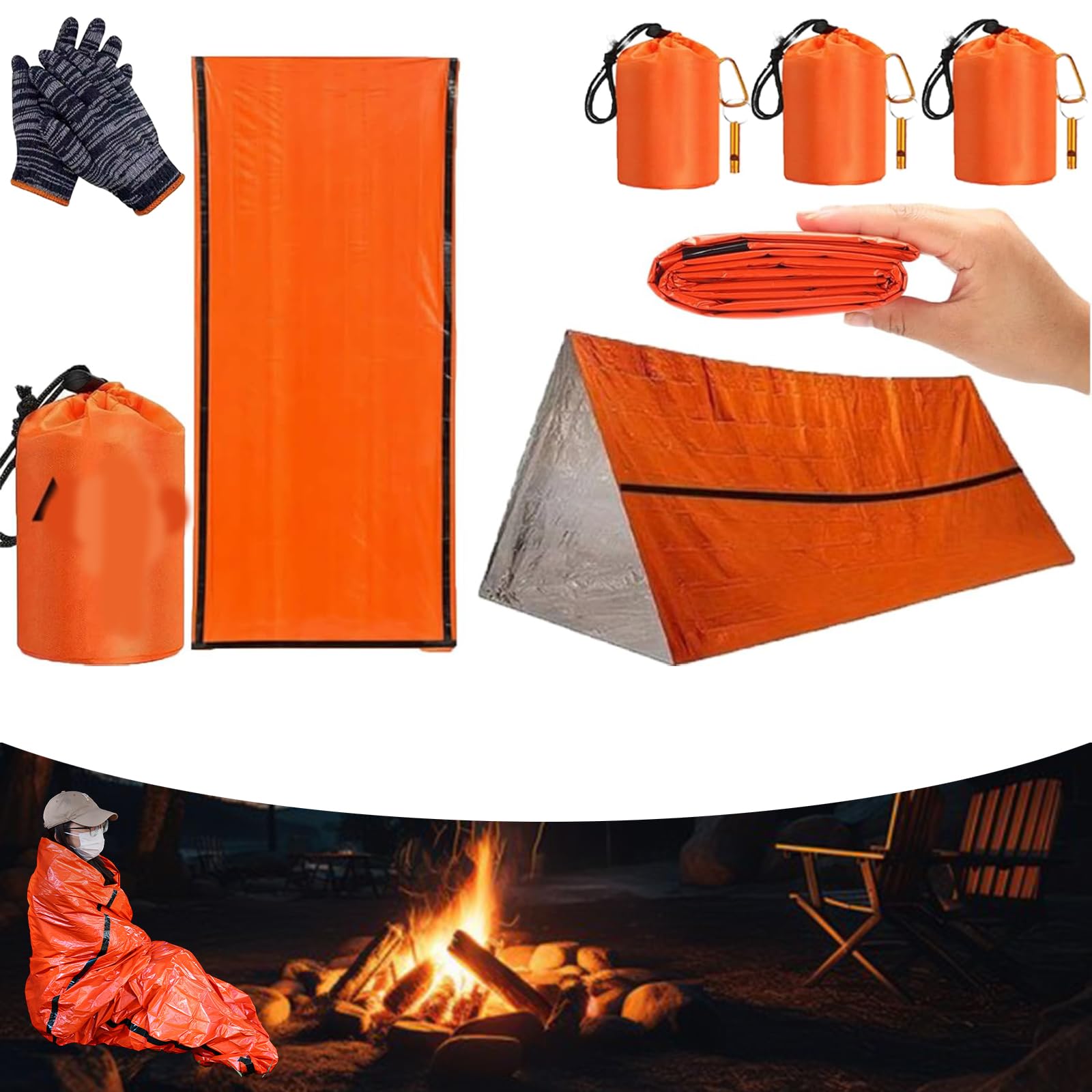 Sierra Madre Emergency Sleeping Bag, Sierra Madre Sleeping Bag, Sierra Madre Emergency Sleeping Bags For Survival, 84"X36", Sierramadre Emergency Sleeping Bag For Camping, Hiking, Outdoor (2Pcs)