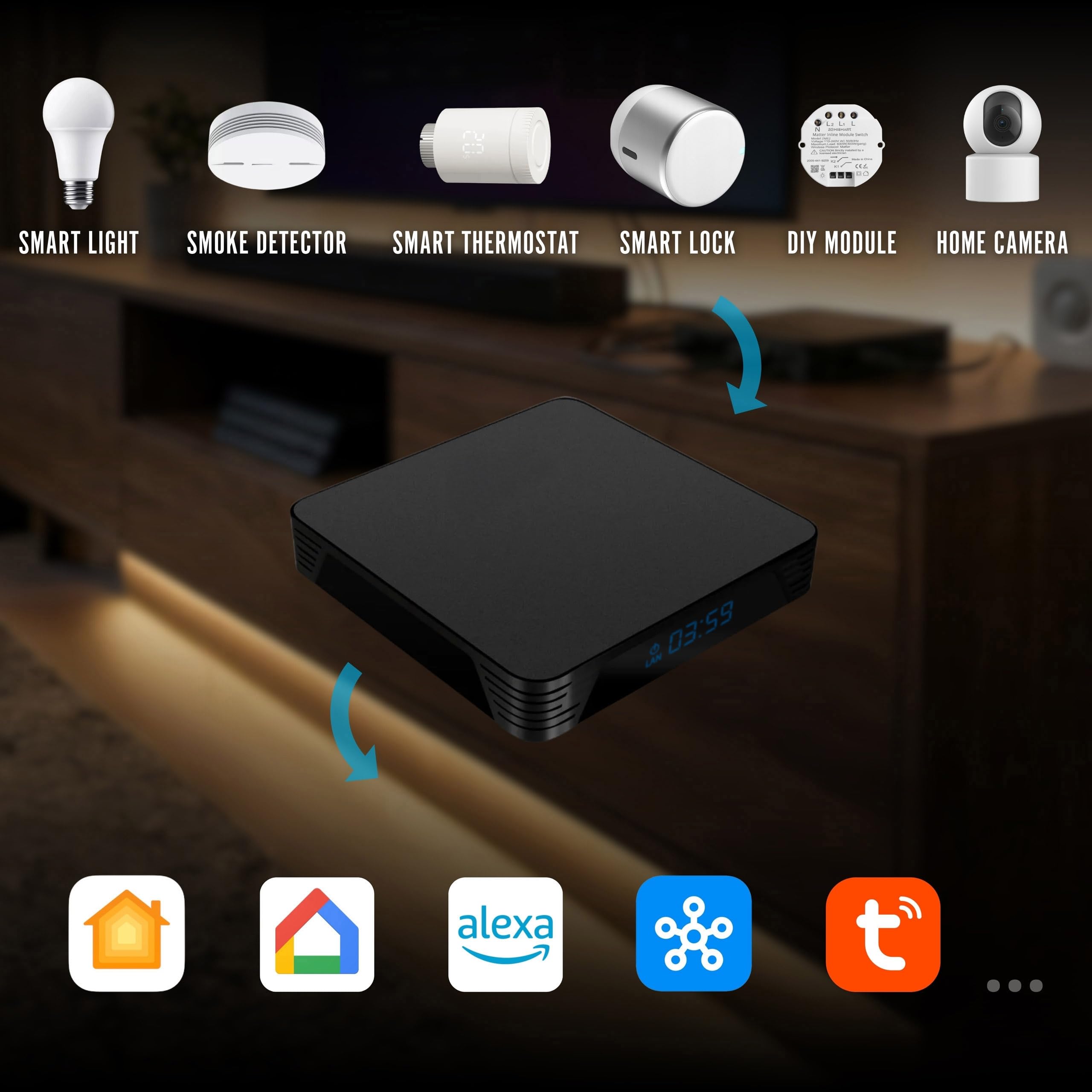 Home Assistant Box 4G Plus 32GB Zigbee2MQTT/ZHA USB 3.0 Cortex-A53 Smart Hub (Negro 2)