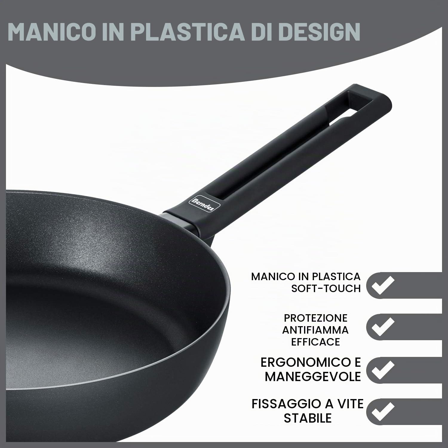 Berndes Alu Induction Padella Fonda, Nero, 24 cm