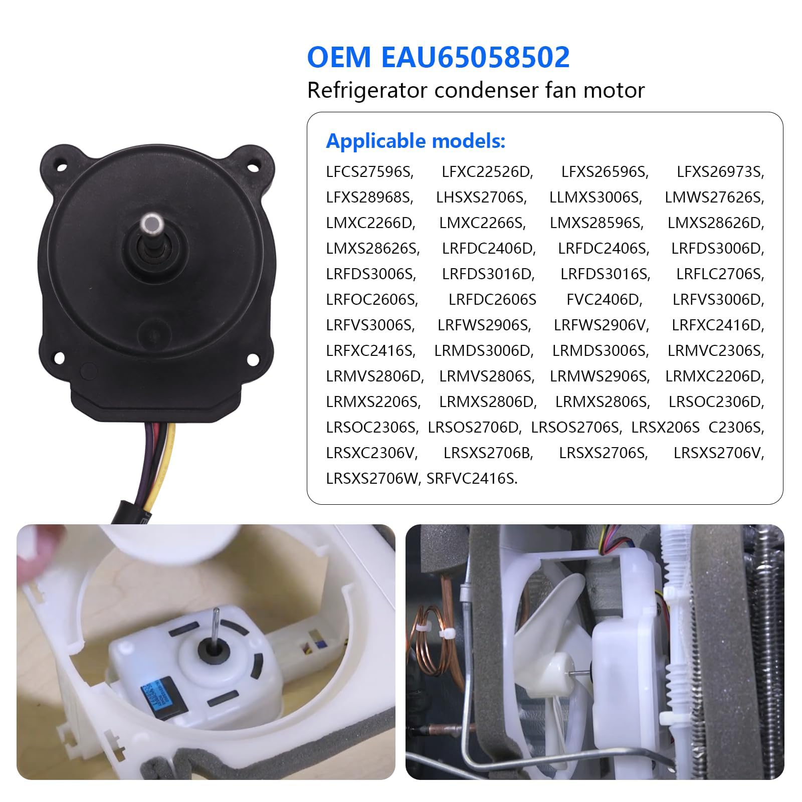 Leiser Kühlschrank-Lüftermotor, Ersatzteil, passend für EAU65058501, verbessert die Kühleffizienz