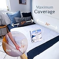 Vista 4 de Washable Incontinence Bed Pads 36x37 (2 Pack) – Soft, Absorbent & Waterproof Mattress Protector with Tuck-in Sides – Reusable Twin Pads for Kids