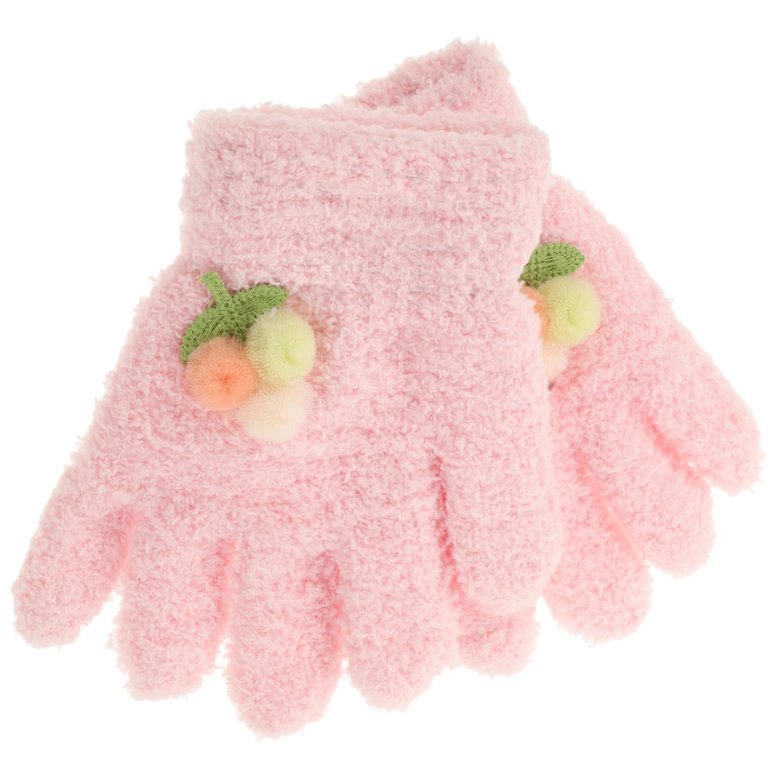 BESPORTBLE Gloves for Boys and Girls Cartoon Girls Boys Mittens Knitted Cotton Gloves Full Fingers for Cold Outdoor Play
