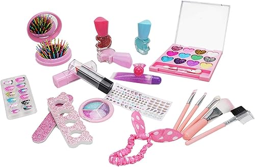 Juego de maquillaje para niños pequeños, kit de maquillaje real lavable para niñas pequeñas, kit de maquillaje para niñas pequeñas, juego de