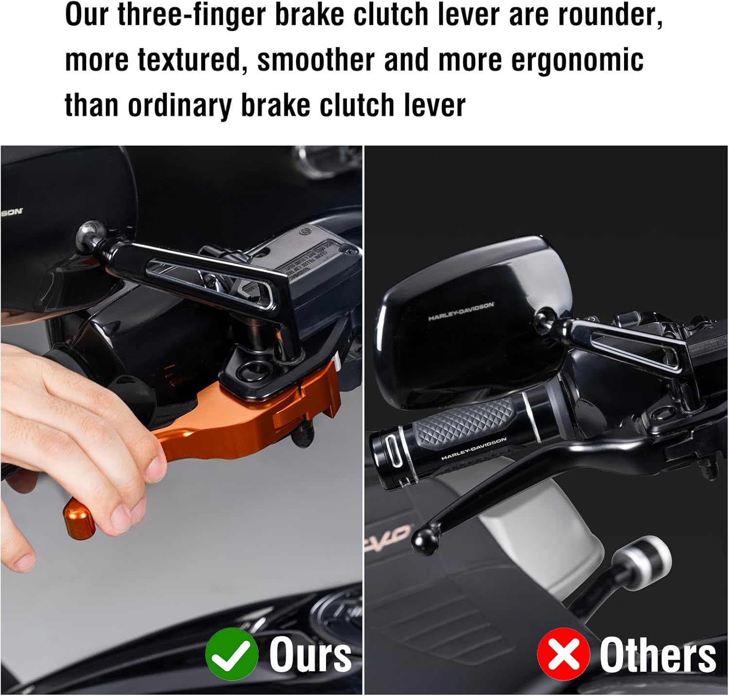 Motorcycle Brake Clutch Lever, CNC Clutch Brake Lever Compatible with Harley 2023+ CVO Road Glide, CVO Street Glide, Harley 2024-2025 Touring Street Glide/Road Glide/Road Glide ST (Orange)