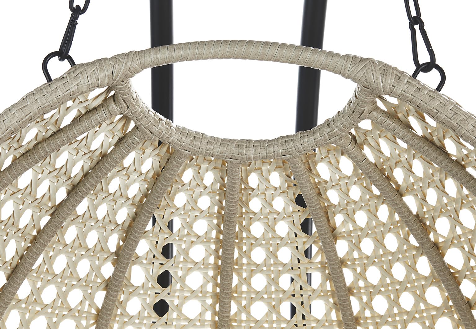 Kobolo Hängesessel Big Polyrattan Metallgestell 130x172x202 cm Grau