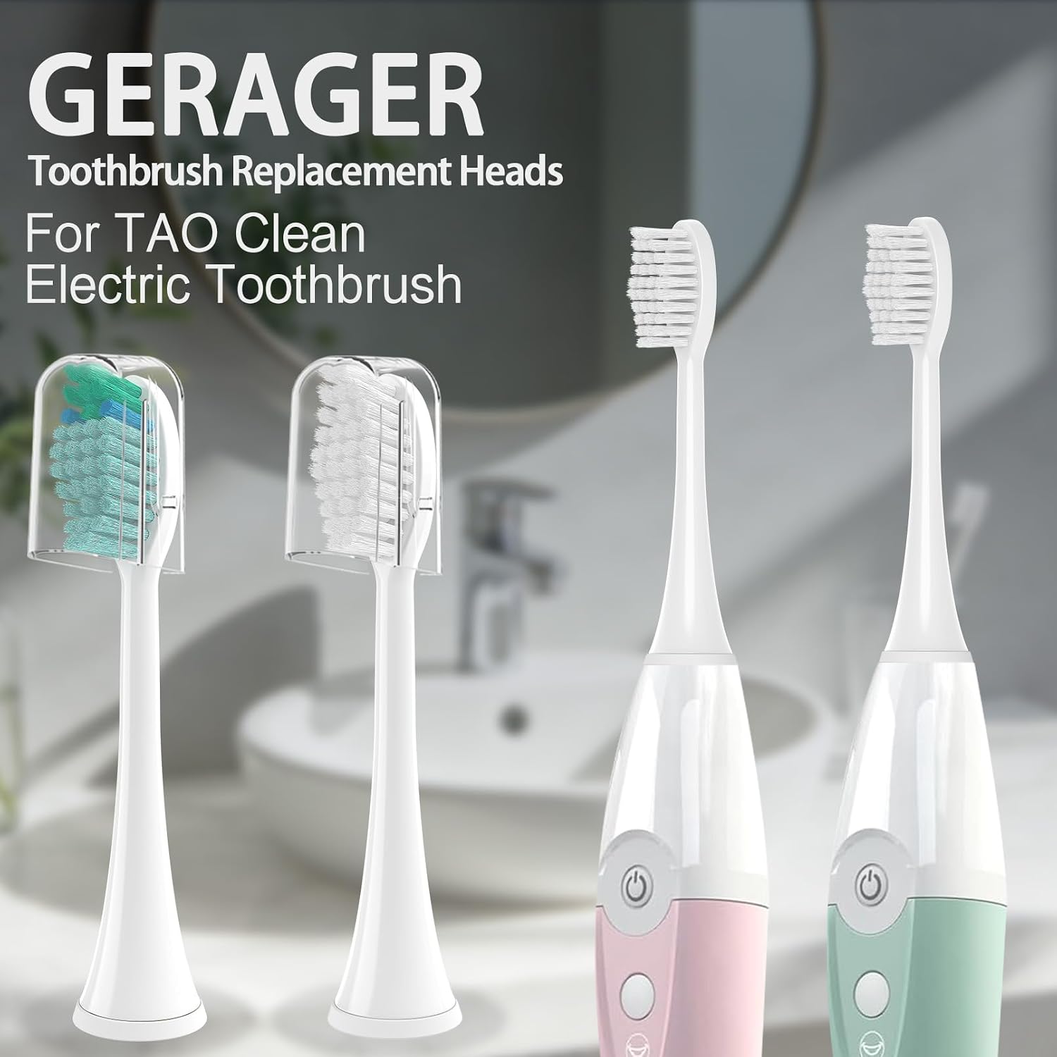 Replacement Heads Compatible with TAO Clean Electric Toothbrush, Mix image 2