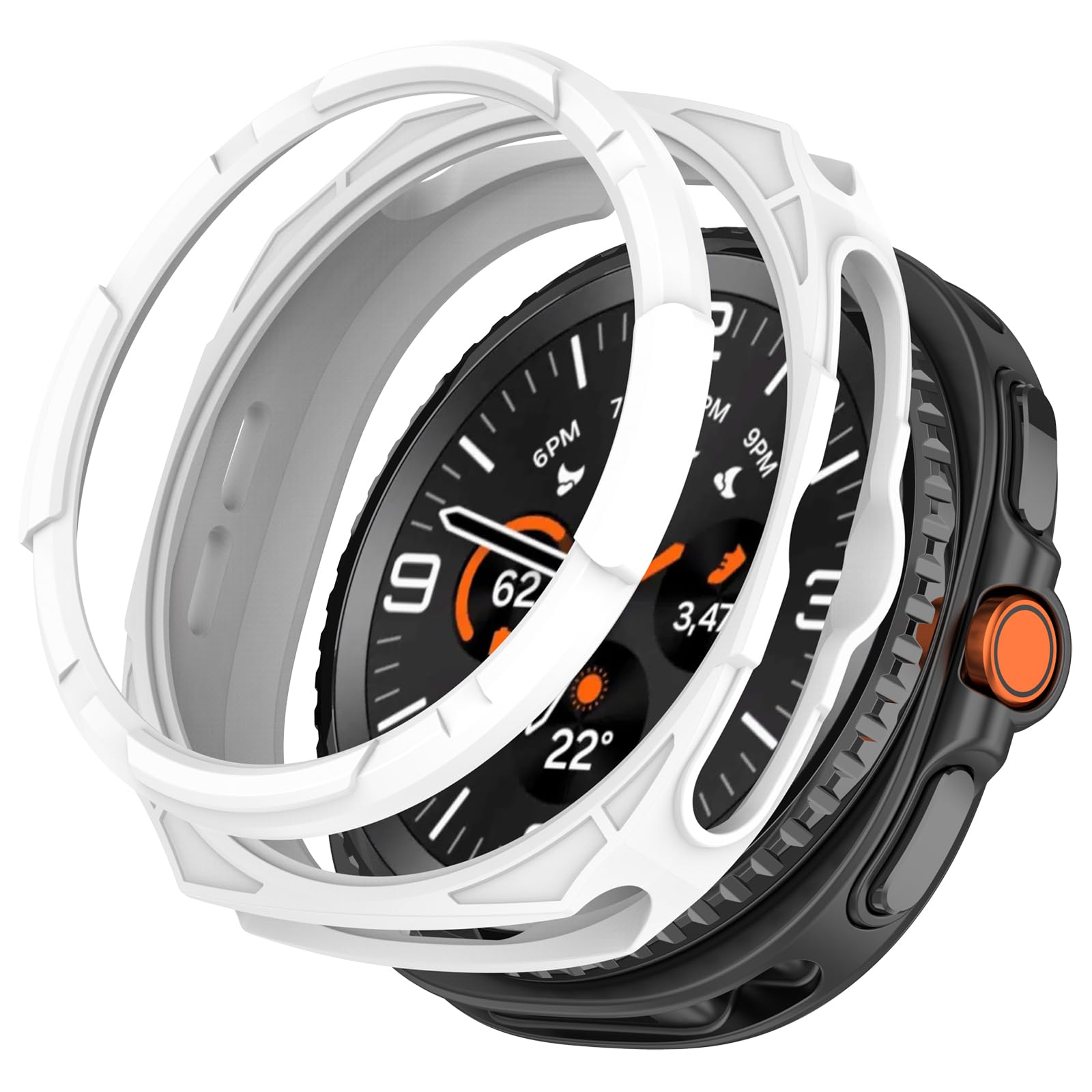 Confezione da 5 pellicole protettive per lo schermo per Samsung Galaxy Watch 8 Classic, custodia a bordo pieno con anello di lunetta protettiva