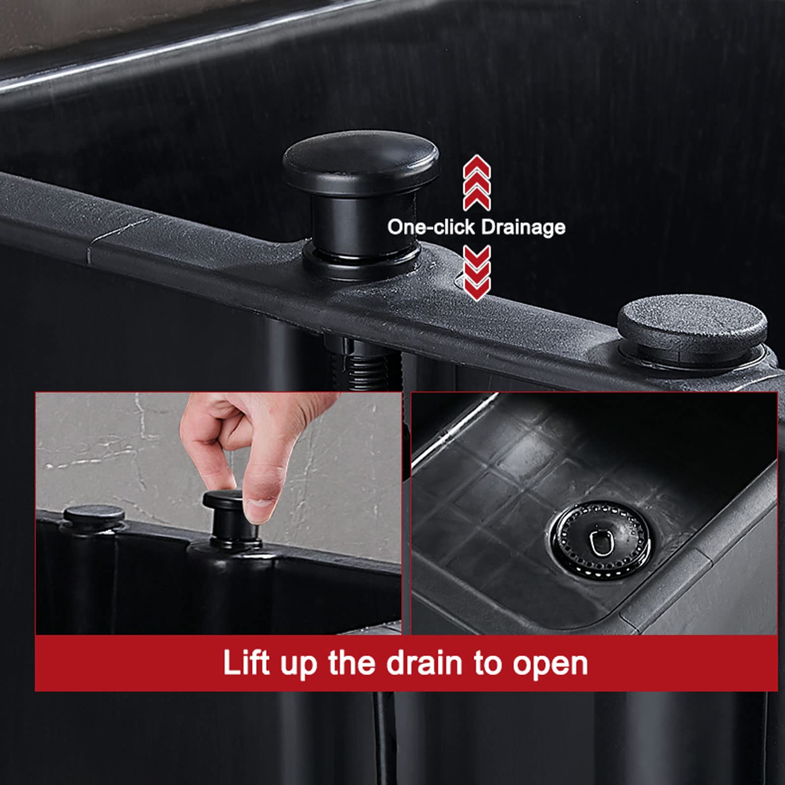 Black Commercial Mop Sink - Durable Plastic Floor Cleaning Basin for Restaurants, Offices & Commercial Spaces - Freestanding Black Commercial Mop Sink - Durable Plastic Floor Cleaning Basin for Restaurants, Offices & Commercial Spaces - Freestanding