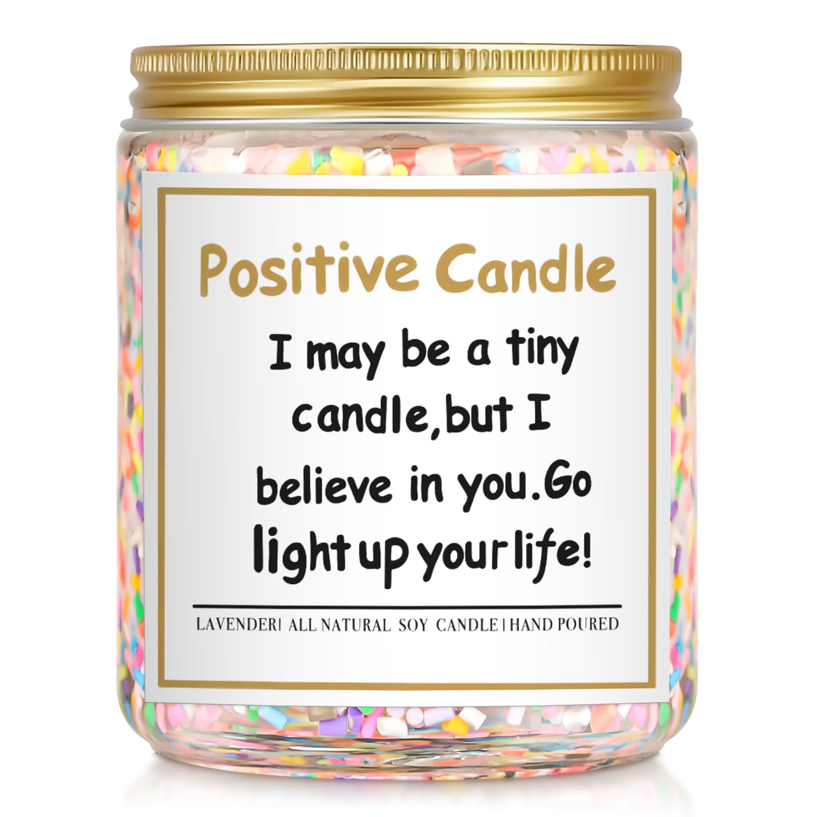 Inspirational Candles for Women, Positivity Energy Gift, Inspirational Gifts for Women, Coworker, Employees, Friends - 7oz Natural Soy Lavender Scented Candle