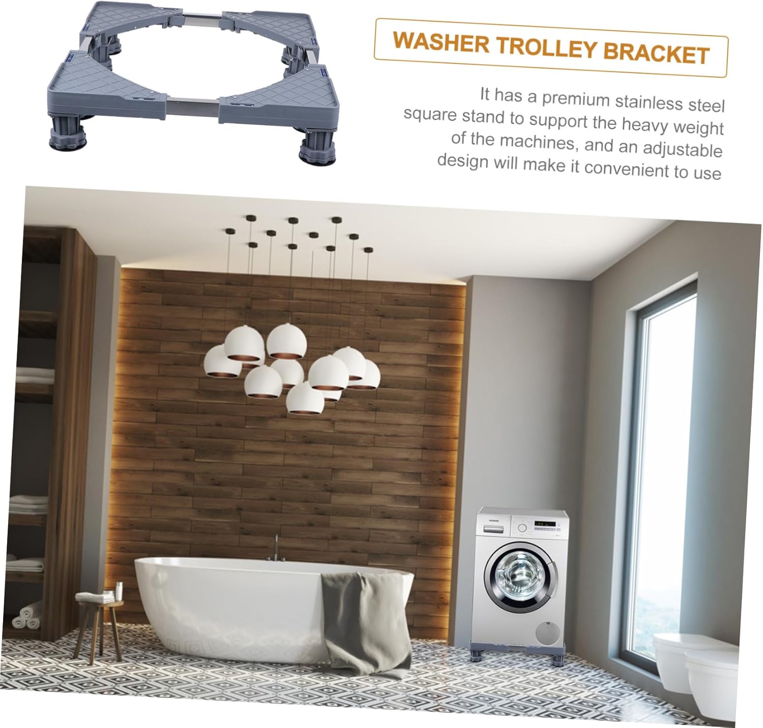 Angoily Multi-functional Adjustable Washer and Fridge Stand with Feet Base for Washing Machines Refrigerators and Dryers Heavy Duty Support for Home Use